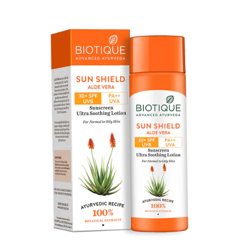 Biotique Sun Shield Aloe Vera SPF 30+  Sunscreen Lotion