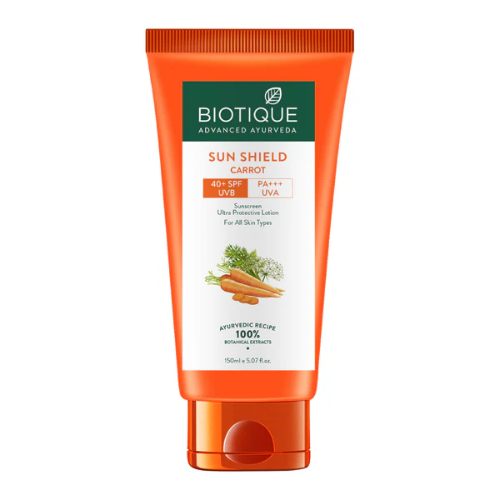 Biotique Sun Shield Carrot SPF 40+ Sunscreen Lotion