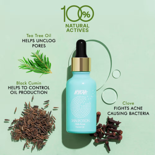 Nykaa Skin Potion Anti-Acne Face Oil – Lightweight, Clarifying & Blemish-Control