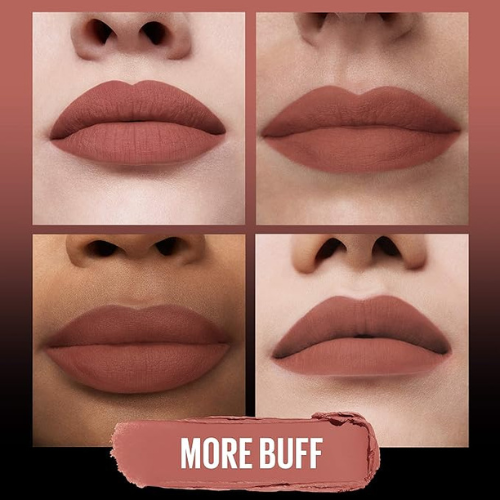 Maybelline New York Color Sensational Ultimatte Matte Lipstick – More Buff, Pink Beige | Non-Drying, Intense Pigment