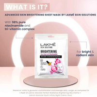 Lakmé Skin Solutions Sheet Mask – Brightening with Niacinamide | 25 ml