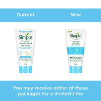 Simple Water Boost Micellar Facial Wash| 100% soap-free| No Soap| No Perfume| No Harsh Chemicals & Parabens| For Dry Skin Type, 150 ml