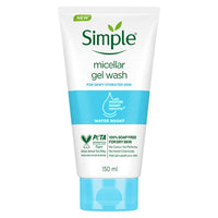 Simple Water Boost Micellar Facial Wash| 100% soap-free| No Soap| No Perfume| No Harsh Chemicals & Parabens| For Dry Skin Type, 150 ml