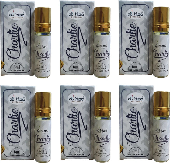 Al-Hiza Charlie Attar - 6ml Roll On | Long Lasting Fresh Fragrance |(Pack of 6)