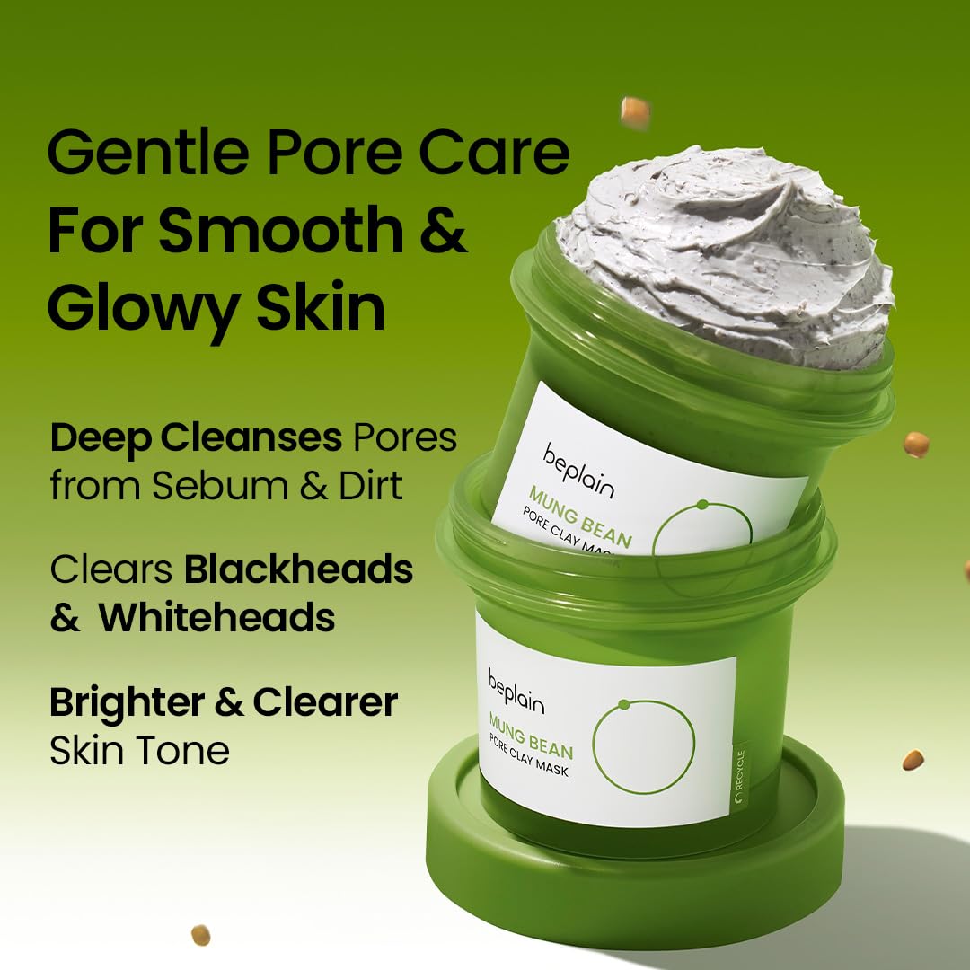 beplain Mung Bean Pore Clay Mask (120ml) | Deep-Cleansing & Pore Refining