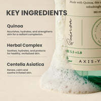 AXIS-Y Quinoa One Step Balanced Gel Cleanser (180ml) | Gentle Korean Face Wash for Deep Cleansing & Hydration