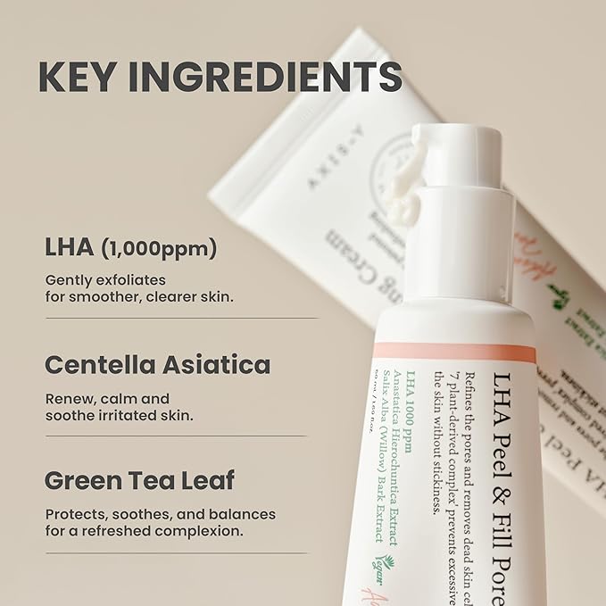 AXIS-Y LHA Peel & Fill Pore Balancing Cream | Blackhead Remover & Pore Minimizer for Face (50ml)