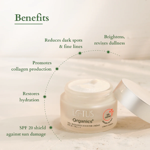 Lotus Organics+ Vitamin C Radiance Booster Cream | Brightening & Glow Moisturizer