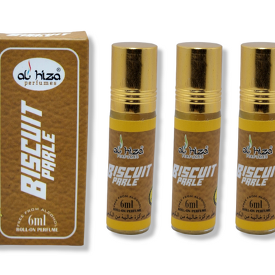 Al-Hiza Biscuit Parle Attar Perfume Oil - 6ml | Sweet & Nostalgic Fragrance (Pack of 3)