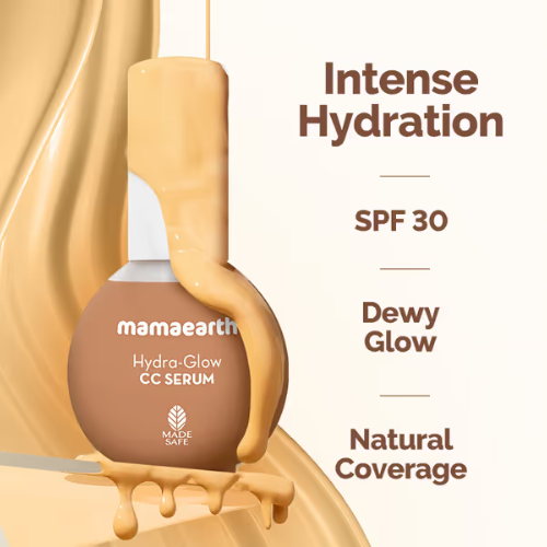 Mamaearth Hydra-Glow CC Serum with Vitamin C & Hyaluronic Acid – Honey – 30 ml