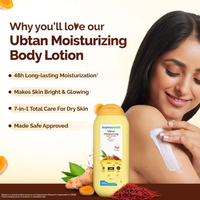 Mamaearth Ubtan Moisturizing Body Lotion with Turmeric & Saffron for Glowing Skin – 200 ml