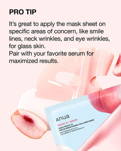 Anua Peach 70+ Niacin Brightening Collagen Mask (25 ml) (1 sheet)