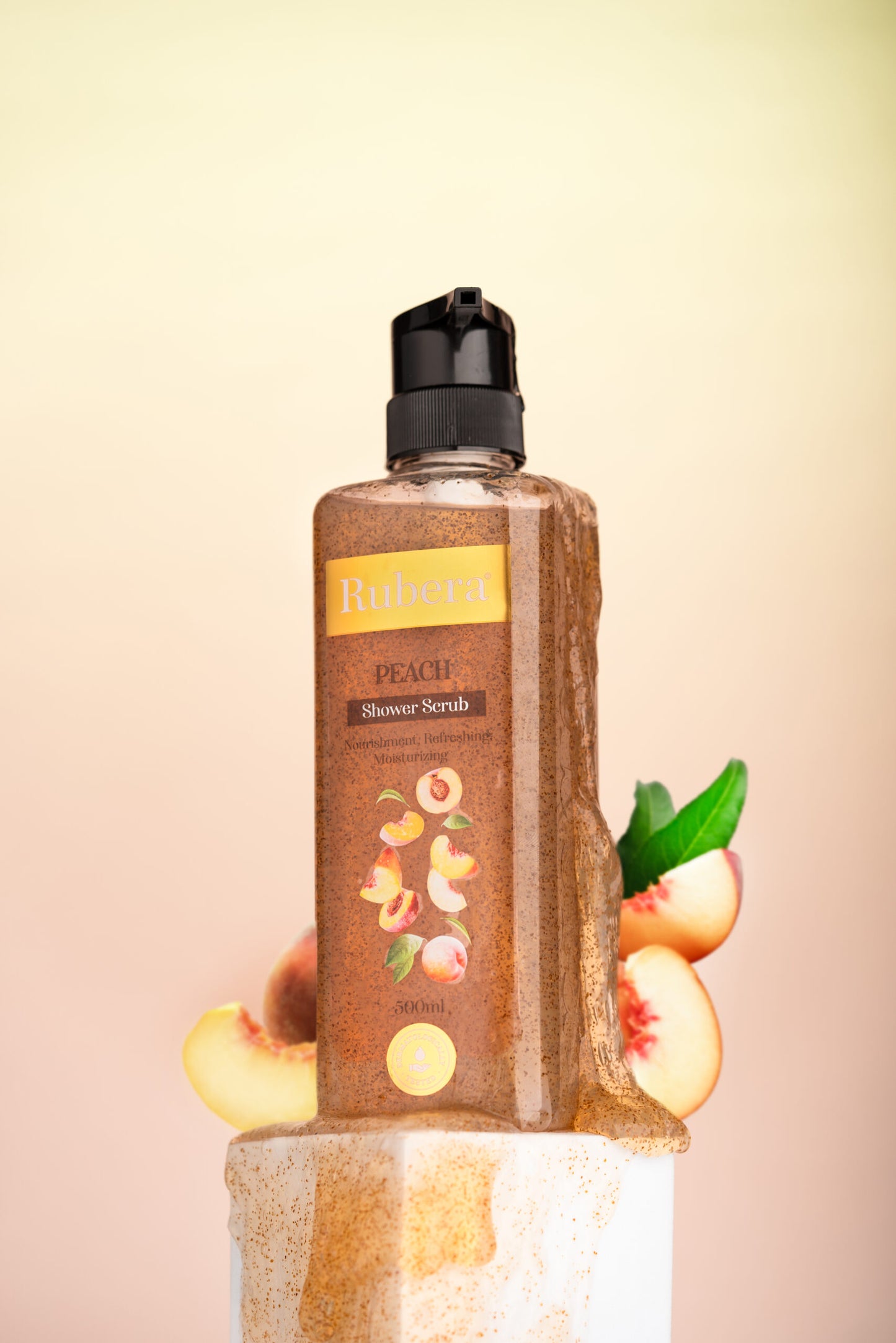 Rubera® Peach Face & Body Scrub | Exfoliating & Refreshing Cleanser (1000ml)