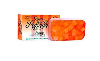 Pure Herbal Papaya Fruity Soap – Skin Whitening & Exfoliating Soap Bar (75g)