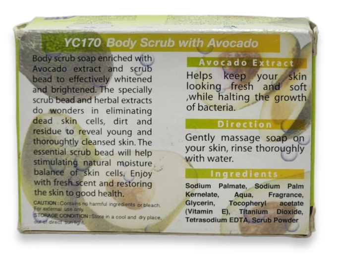 YC Avocado Scrub Soap – Deep Cleansing & Moisturizing Exfoliating Bar (100g)