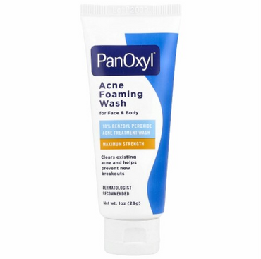 PanOxyl Acne Foaming Wash for Face & Body – Maximum Strength Benzoyl Peroxide Cleanser