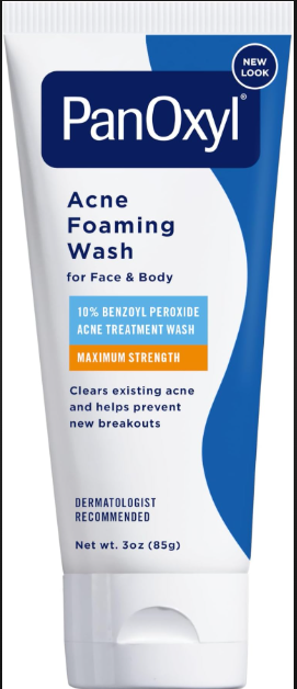 PanOxyl Acne Foaming Wash for Face & Body – Maximum Strength Benzoyl Peroxide Cleanser