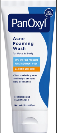 PanOxyl Acne Foaming Wash for Face & Body – Maximum Strength Benzoyl Peroxide Cleanser