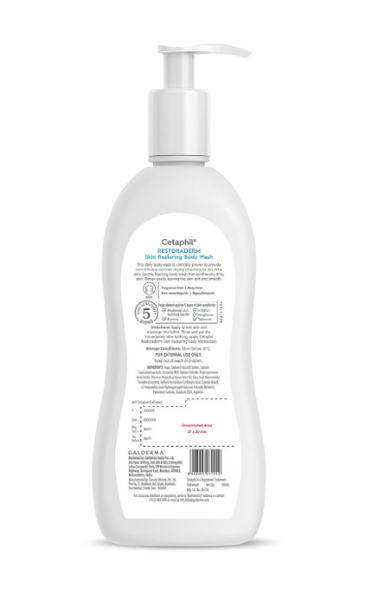 Cetaphil Restoraderm Body Wash – 295ml | Gentle Cleanser for Very Dry, Sensitive, and Eczema-Prone Skin