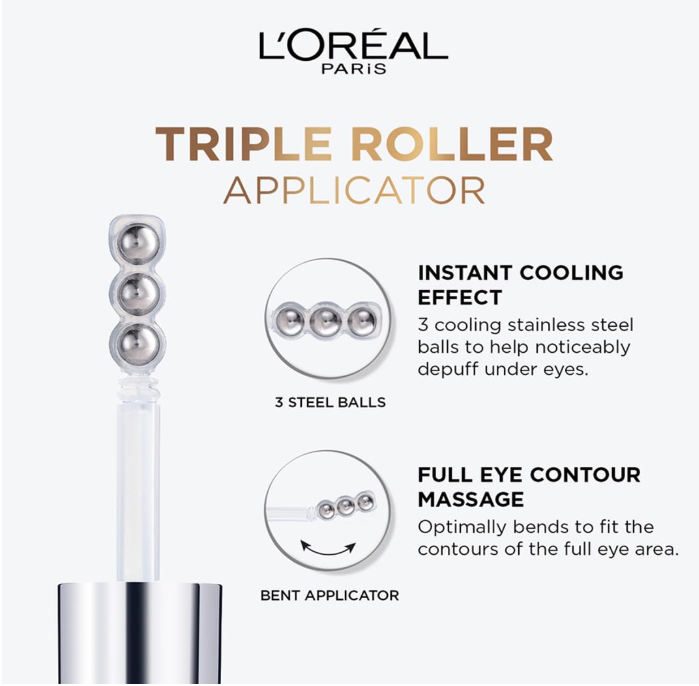 L'Oréal Paris Glycolic Bright Dark Circle Eye Serum – Brightening Under-Eye Serum with Caffeine & Niacinamide, 15ml
