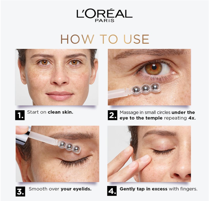 L'Oréal Paris Glycolic Bright Dark Circle Eye Serum – Brightening Under-Eye Serum with Caffeine & Niacinamide, 15ml
