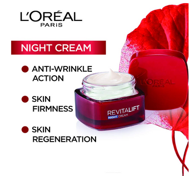 L’Oréal Paris Revitalift Anti-Wrinkle + Firming Night Cream – Deep Repair & Hydration, 50ml