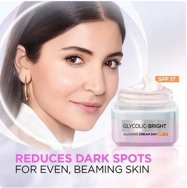 L’Oréal Paris Glycolic Bright Glowing Day Cream SPF 17 – Dark Spot Reduction & Radiance Boosting, 50ml