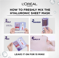 L’Oréal Paris Revitalift Hyaluronic Acid Fresh‑Mix Serum Sheet Mask – Deep Hydration & Plumping in 15 Minutes, 33 g