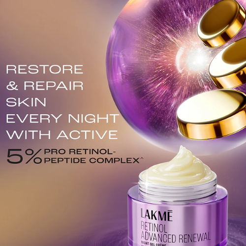Lakme Retinol Advanced Renewal Night Gel Creme Pro-Retinol Peptide Complex, 50G