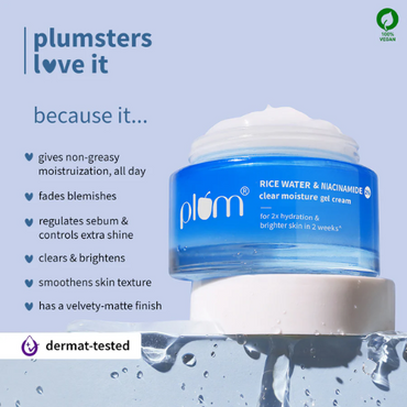 Plum 2% Niacinamide & Rice Water Brightening Gel Moisturizer