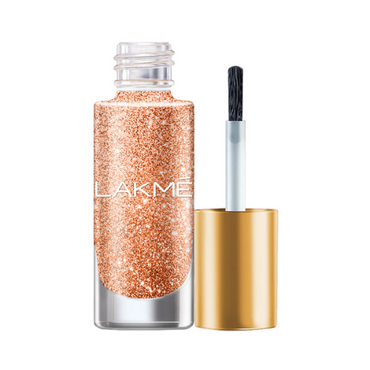 Lakmē Glitterati Collection Electric Peach - Glitter Nail Polish for Sparkling Nails