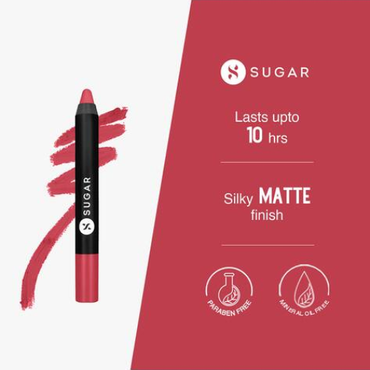 SUGAR Cosmetics  Matte As Hell Crayon Lipstick 05 Rose Dawson (Rose Pink) 2.8 gm