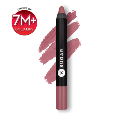 SUGAR Cosmetics  Matte As Hell Crayon Lipstick 18 Rosalind (Nude Rose) 2.8gm