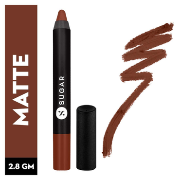 SUGAR Cosmetics  Matte As Hell Crayon Lipstick 19 Emma Woodhouse (Earthy Brown)2.8gm
