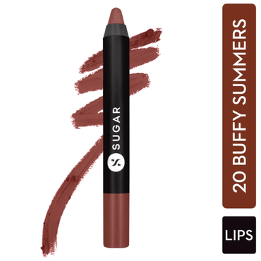 SUGAR Cosmetics  Matte As Hell Crayon Lipstick 20 Buffy Summers (Mid-tone Warm Nude)2.8gm