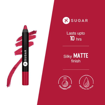 SUGAR Cosmetics  Matte As Hell Crayon Lipstick 22 Donna Pinciotti (Magenta Pink)2.8gm