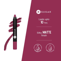 SUGAR Cosmetics  Matte As Hell Crayon Lipstick 32 Miss Rosa (Dusky Rose)2.8gm