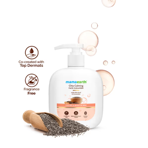 Mama Earth Chia Oil-Free Face Wash with Chia Seed & Ceramides for Hydrated Glow