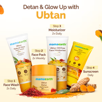 Mama Earth Ubtan Detan Face Pack with Turmeric & Saffron for Normal to Oily Skin - 100 g