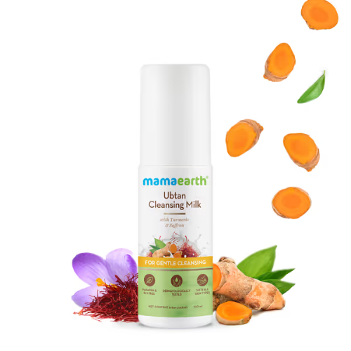 Mama Earth Ubtan Cleansing Milk with Turmeric & Saffron for Gentle Cleansing – 100ml
