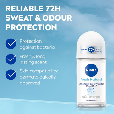 NIVEA Fresh Natural Roll On – 48H Odor Protection