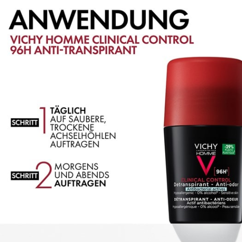 Vichy Homme Clinical Control Detranspirant Anti-Odor Deodorant 96H 50ml