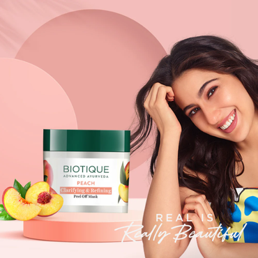 Biotique Peach Peel Off Mask 50g | Clarifying Glow