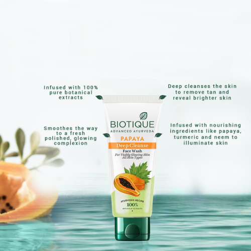 Biotique Papaya Deep Cleanse Face Wash | Oil Control Cleanser