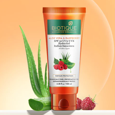 Biotique Aloe Vera & Raspberry SPF 50 Sunscreen 100g