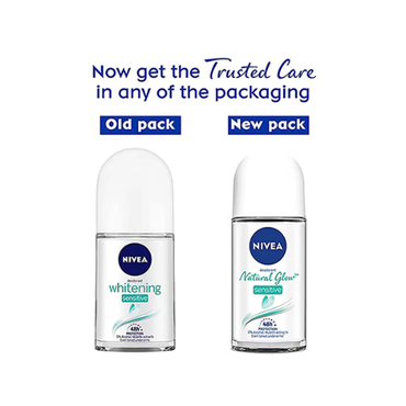 NIVEA Natural Glow Sensitive Deo Roll On 50ml | Gentle Care