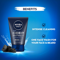 NIVEA Men Deep Impact Face Wash 100ml | Deep Cleansing for Men