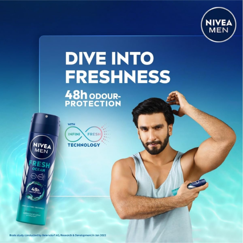 NIVEA MEN Fresh Ocean Deodorant 150ml – Long-Lasting Freshness