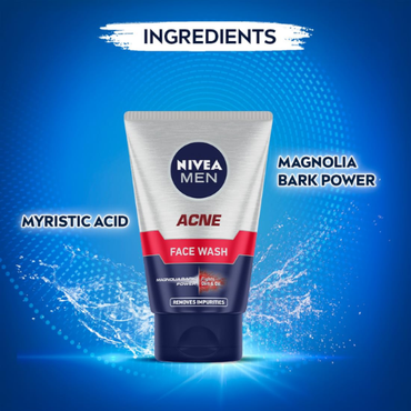 NIVEA Men Acne Face Wash 50g | Oil Control & Pimple Care