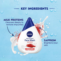 NIVEA Milk Delights Saffron Face Wash 100ml | Glow & Soft Skin
